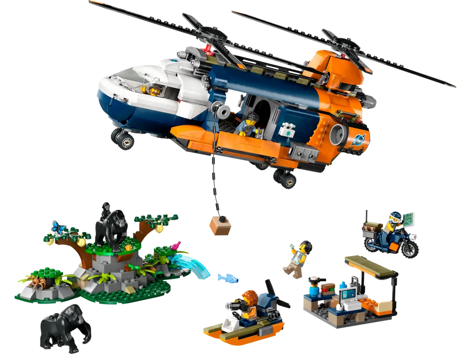 Lego Jungle Explorer Helicopter at Base Camp (60437)