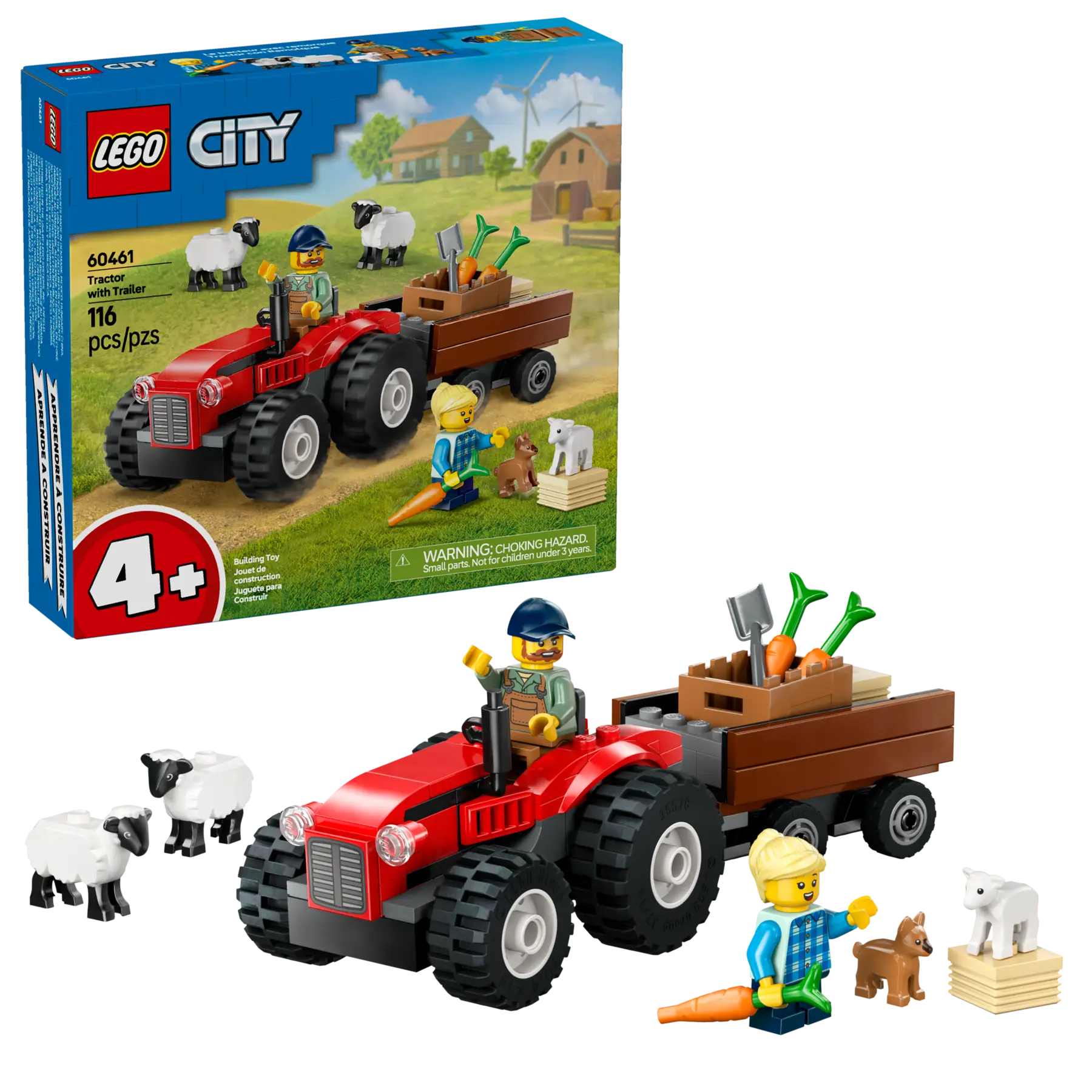 Lego Red Farm Tractor with Traile.. (60461)