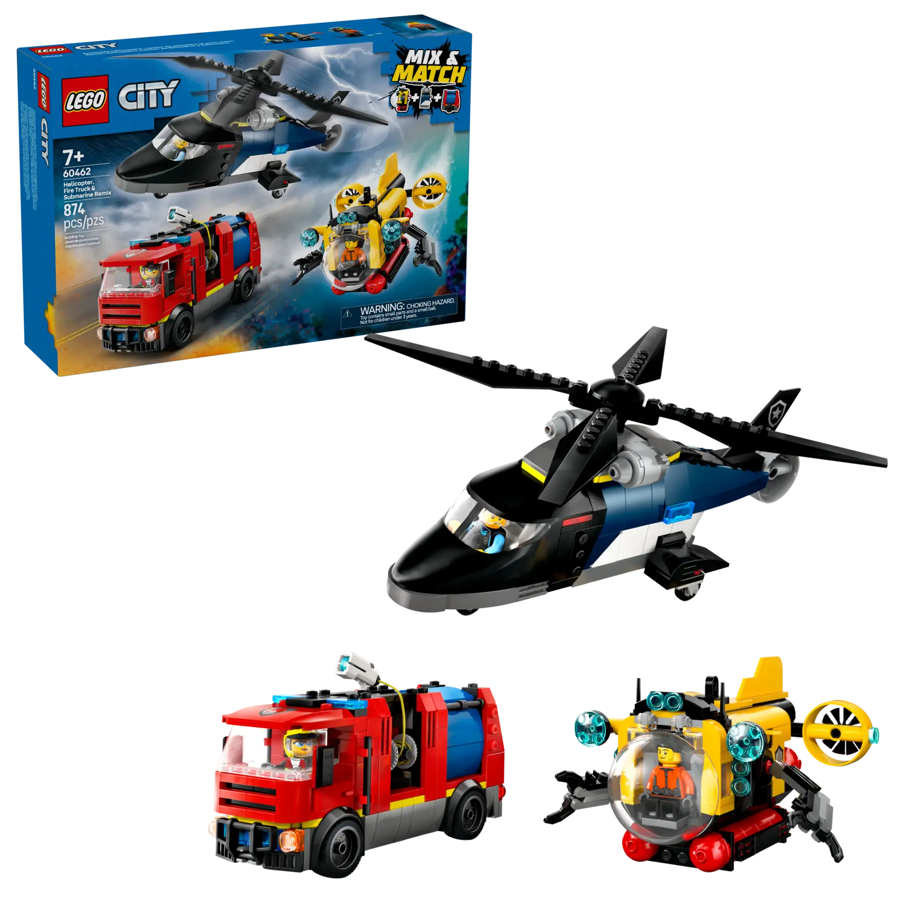 Lego Helicopter, Fire Truck & Sub.. (60462)
