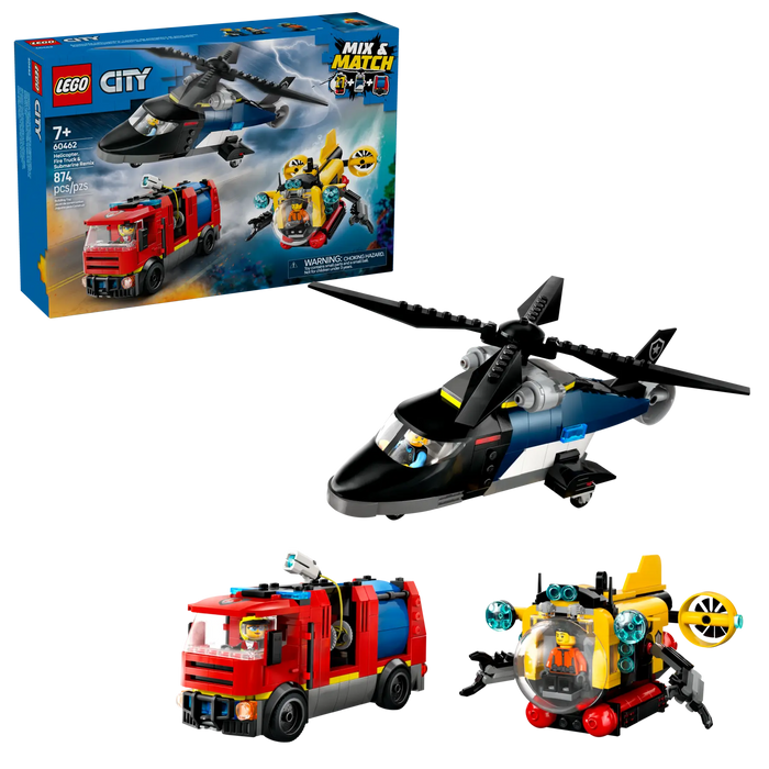 Lego Helicopter, Fire Truck & Sub.. (60462)