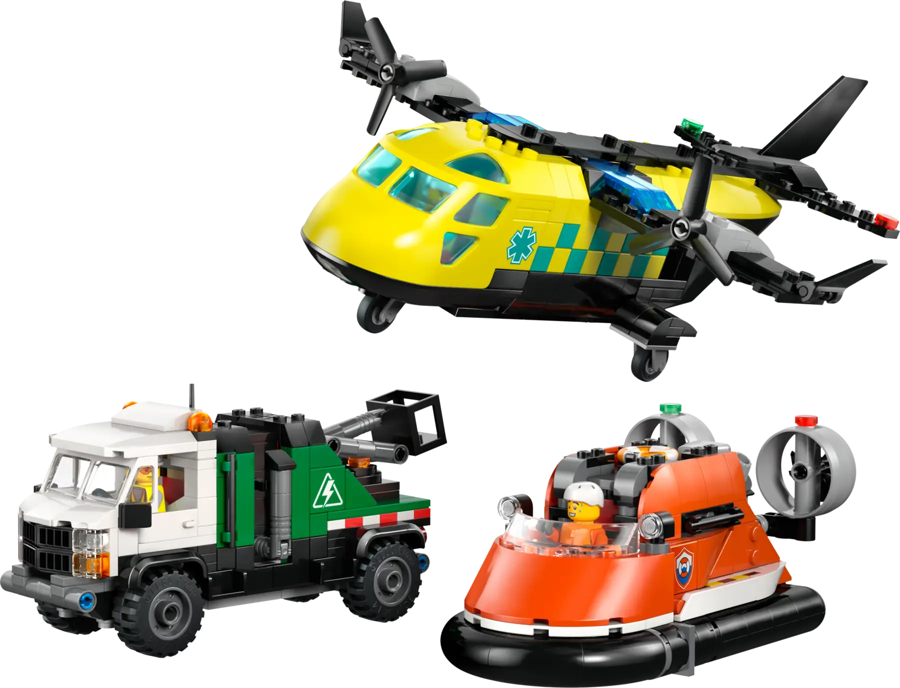 Lego Airplane, Service Truck & Hovercraft Remix (60505)