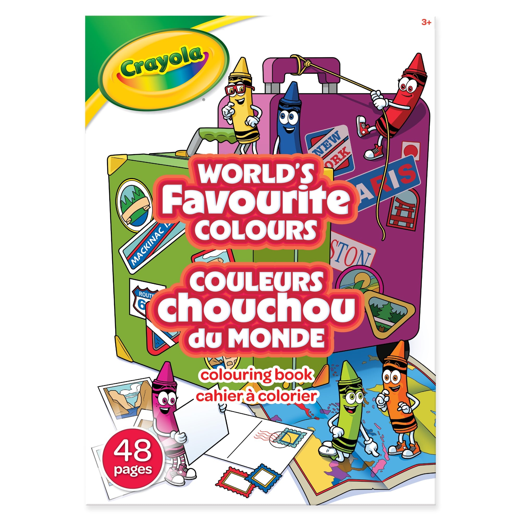Crayola World's Favourite Colours Colouring Book – 48 Pages of Illustrations for Kids