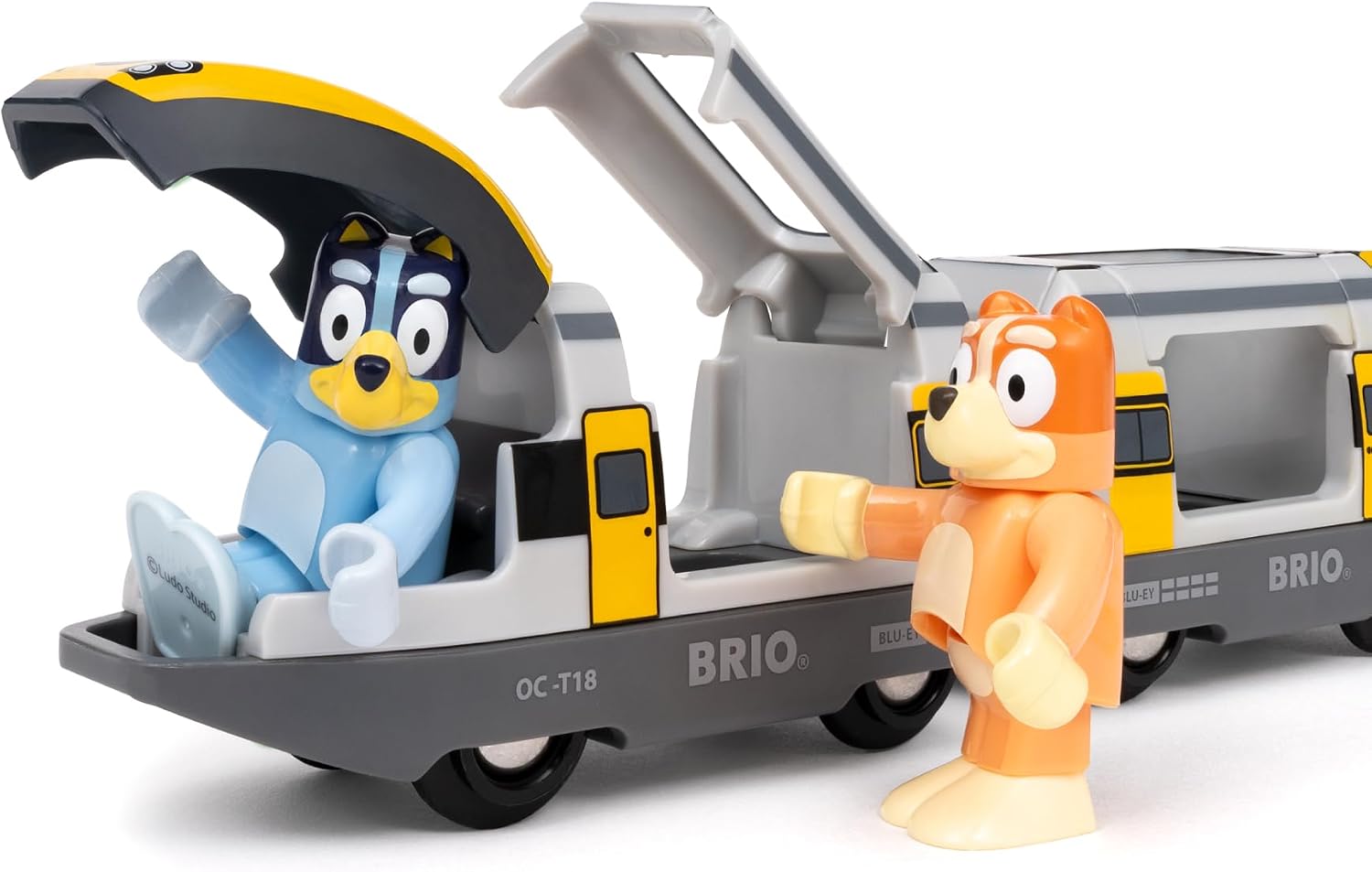 BRIO World Bluey Train Set – 7-Piece Wooden Railway Playset with Bluey & Bingo Figures, Compatible with All BRIO World (Ages 3+)