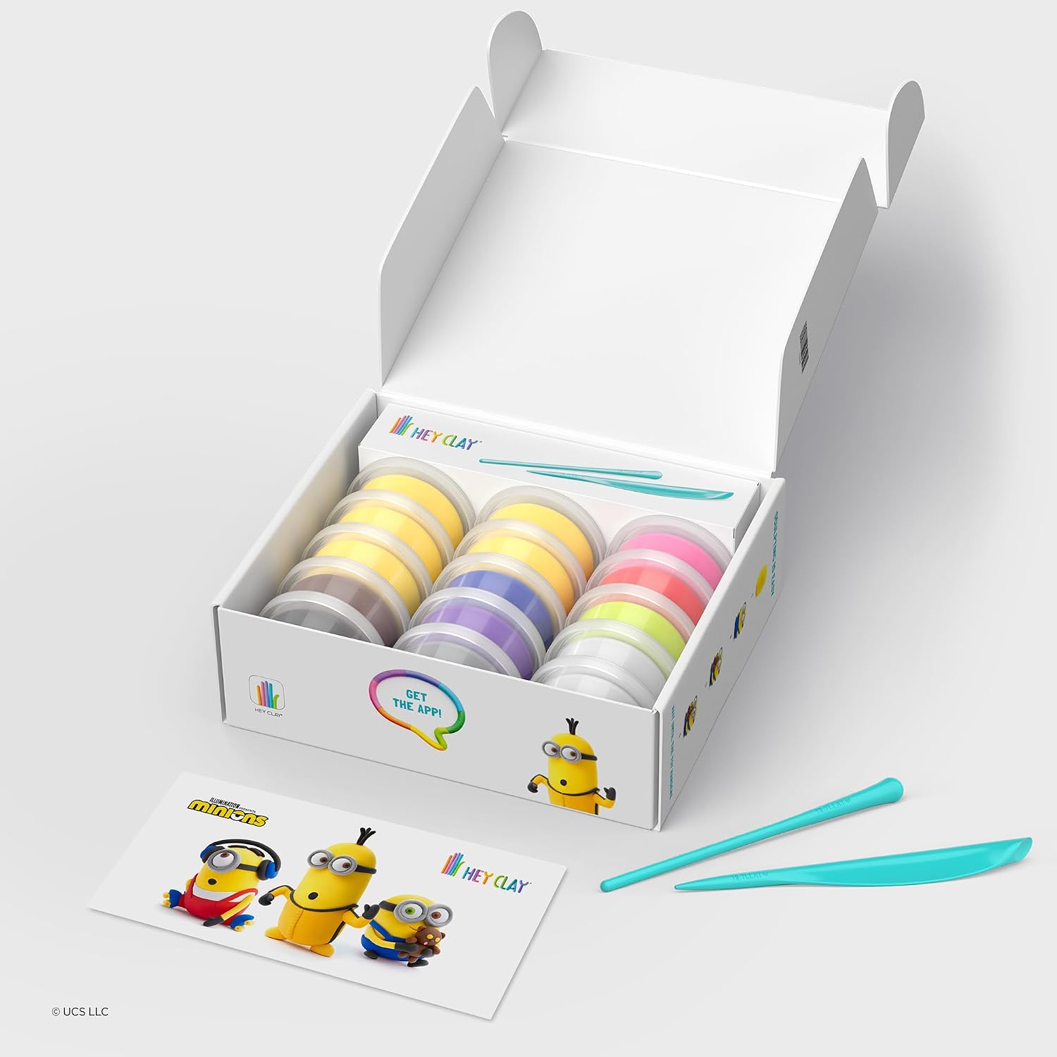 Hey Clay Minions 15-Can Air-Dry Clay Kit – Sculpt Bob, Kevin, Stuart, Dave, Otto & Evil Minion (Ages 3+)