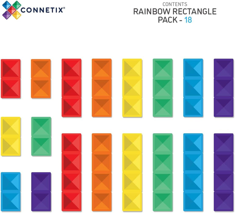 Connetix Rainbow Rectangle Pack (18 Pieces)