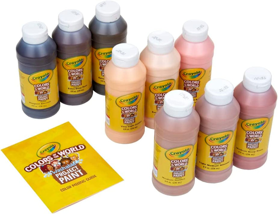 Crayola Colors of The World Washable Paint, 9 Count 8 Ounce Bottles