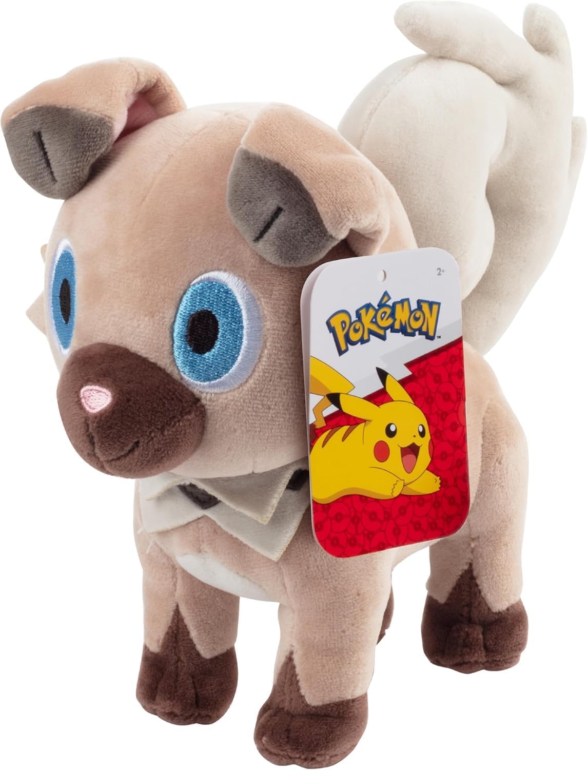 Pokémon Rockruff 8-Inch Plush – Officially Licensed Jazwares Stuffed Toy, Sun & Moon Generation 7 (Ages 2+)