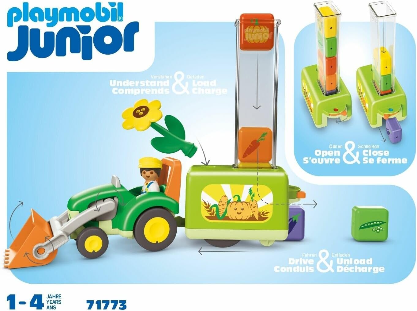 Playmobil JUNIOR: Tractor with Load and Drop Planter