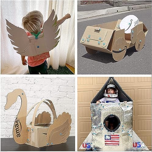 MakeDo Discover 126-Piece Cardboard Construction Tool Kit – STEM Maker Kit for 2-5 Kids (Ages 5+)