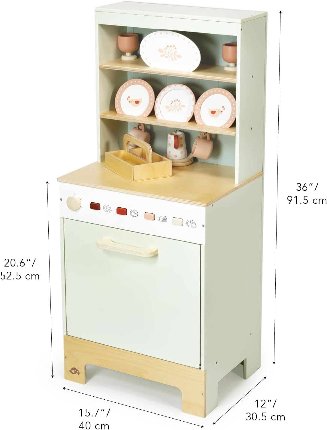 Tender Leaf Toys Kitchen Dresser & Dishwasher – Premium Wooden Play Kitchen Set