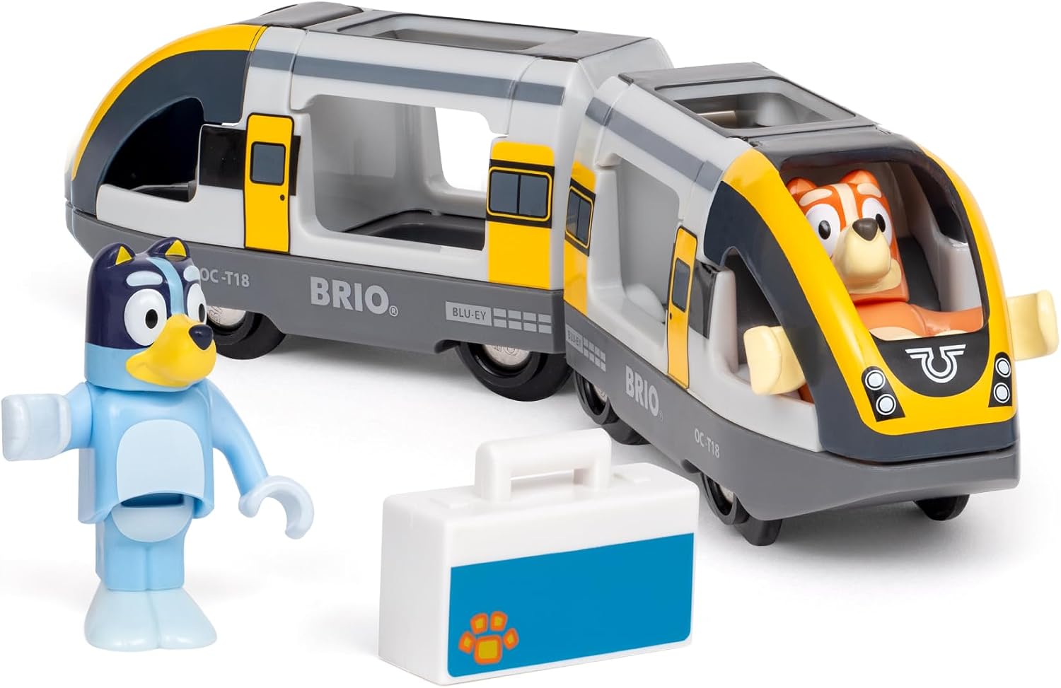 BRIO World Bluey Train Set – 7-Piece Wooden Railway Playset with Bluey & Bingo Figures, Compatible with All BRIO World (Ages 3+)