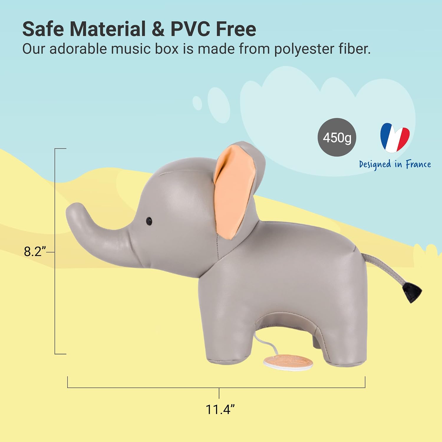 Little Big Friends Vincent the Elephant – Soft Musical Animal Toy with 3 Melodies (Ages 0+)
