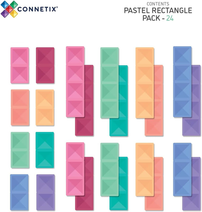 Connetix Pastel Rectangle Pack (24 Pieces)