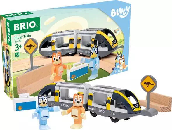 BRIO World Bluey Wooden Train – Bluey & Bingo Railway Engine (Ages 3+)