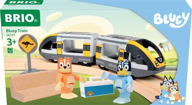 BRIO World Bluey Wooden Train – Bluey & Bingo Railway Engine (Ages 3+)