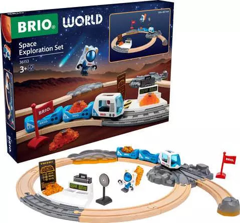 BRIO World Space Exploration Train Set – Wooden Railway Set for Kids (Ages 3+)