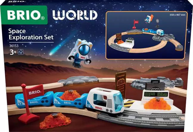 BRIO World Space Exploration Train Set – Wooden Railway Set for Kids (Ages 3+)