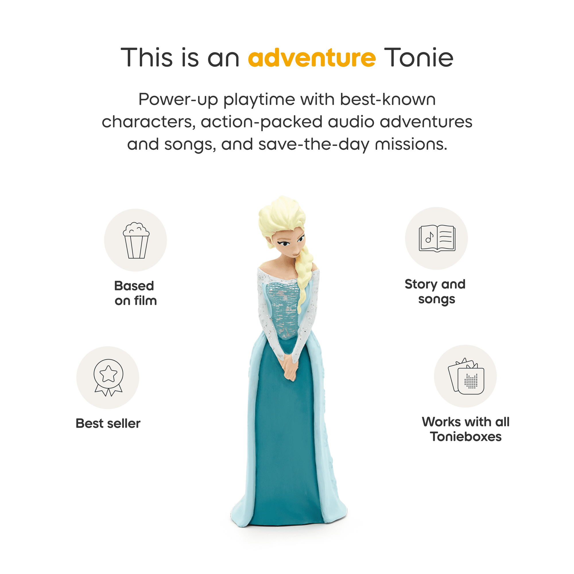 Tonies Disney Frozen Elsa – Screen-Free Audio Tonie Figure with Stories & Songs for Kids (Ages 1+)