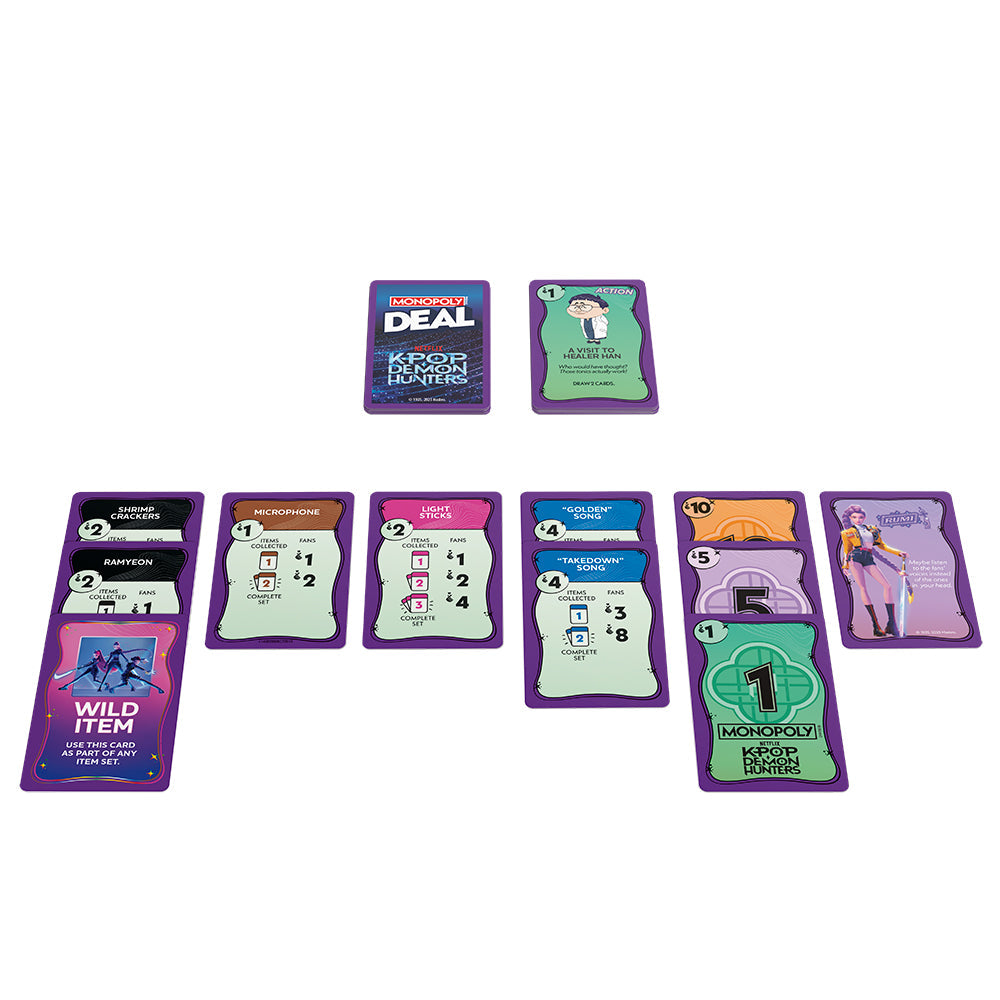 Monopoly Deal K-Pop Demon Hunters Card Game – Fast-Play Card Game for KDH Fans (Ages 8+, 2–5 Players)