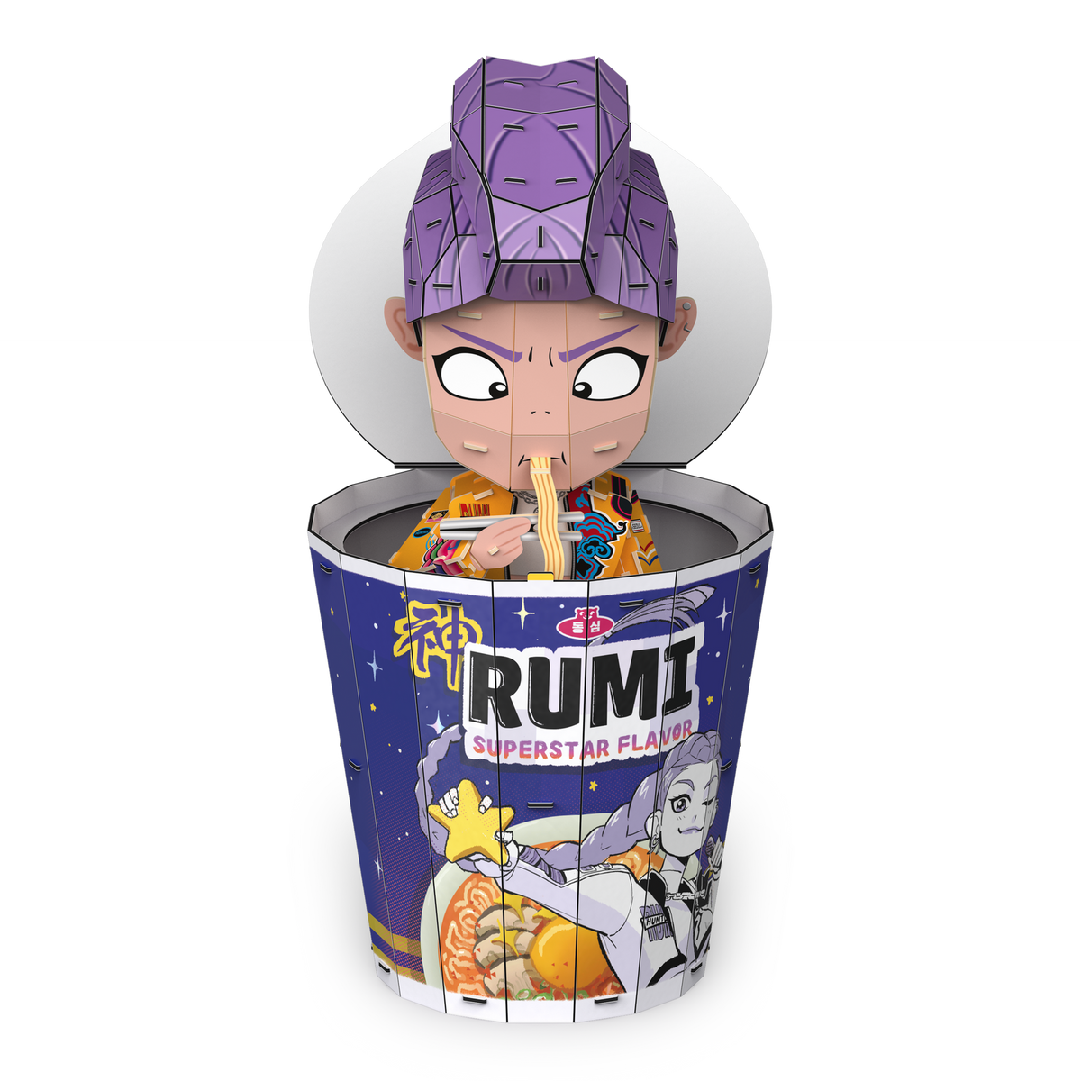 4D Build KPop Demon Hunters Rumi Ramyeon Cup – 138-Piece 3D Model Kit with Removable Chibi Rumi Figure & Signature Cup Interior (Ages 12+)
