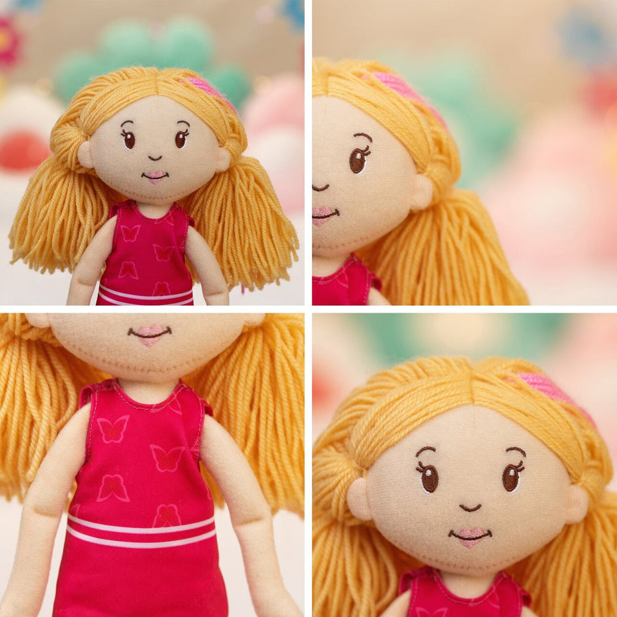 Manhattan Toy Groovy Girls Rose Soft Doll – 13" Posable Fashion Doll with Stylable Blonde Hair & Magnetic Hands (Ages 3+)