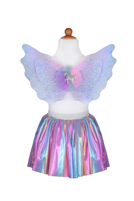 Great Pretenders Magical Unicorn Skirt & Wings, Pastel, Size 4-6