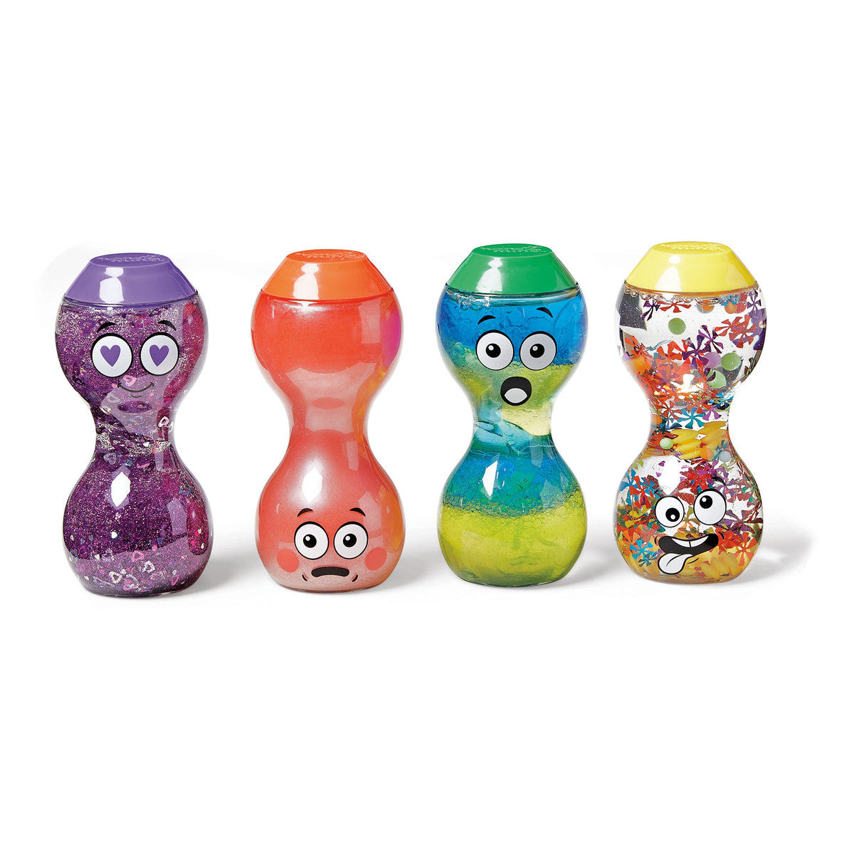 hand2mind Express Your Feelings Sensory Bottles – Loved, Surprised, Embarrassed & Silly 4-Bottle SEL Set (Ages 3+)