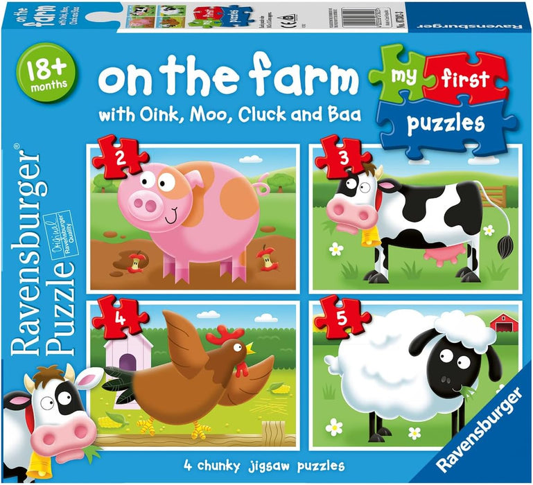 Ravensburger My First Puzzles On The Farm 2, 3, 4, 5 pc Puzzles