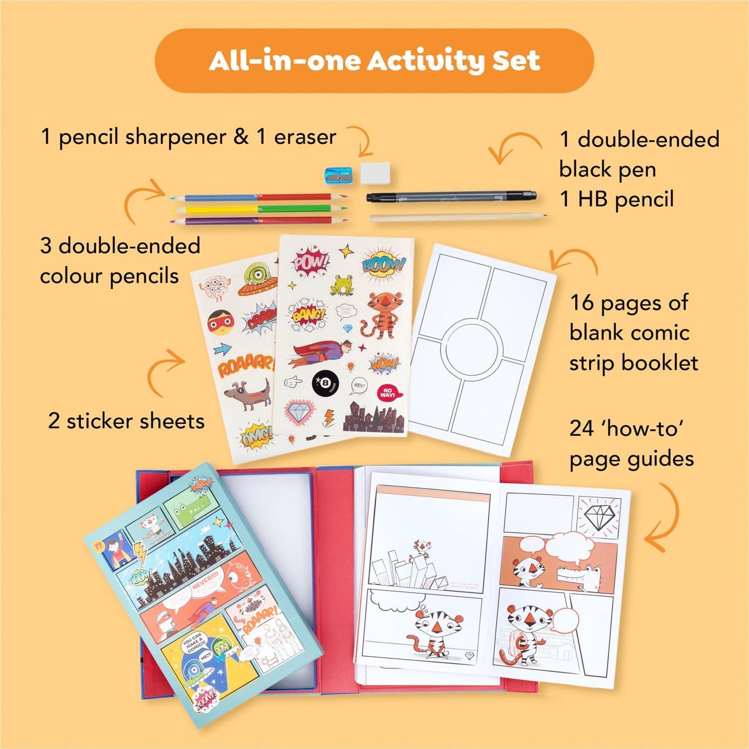 Tiger Tribe Comic Book Kit – Create Your Own Comic Book Activity Set