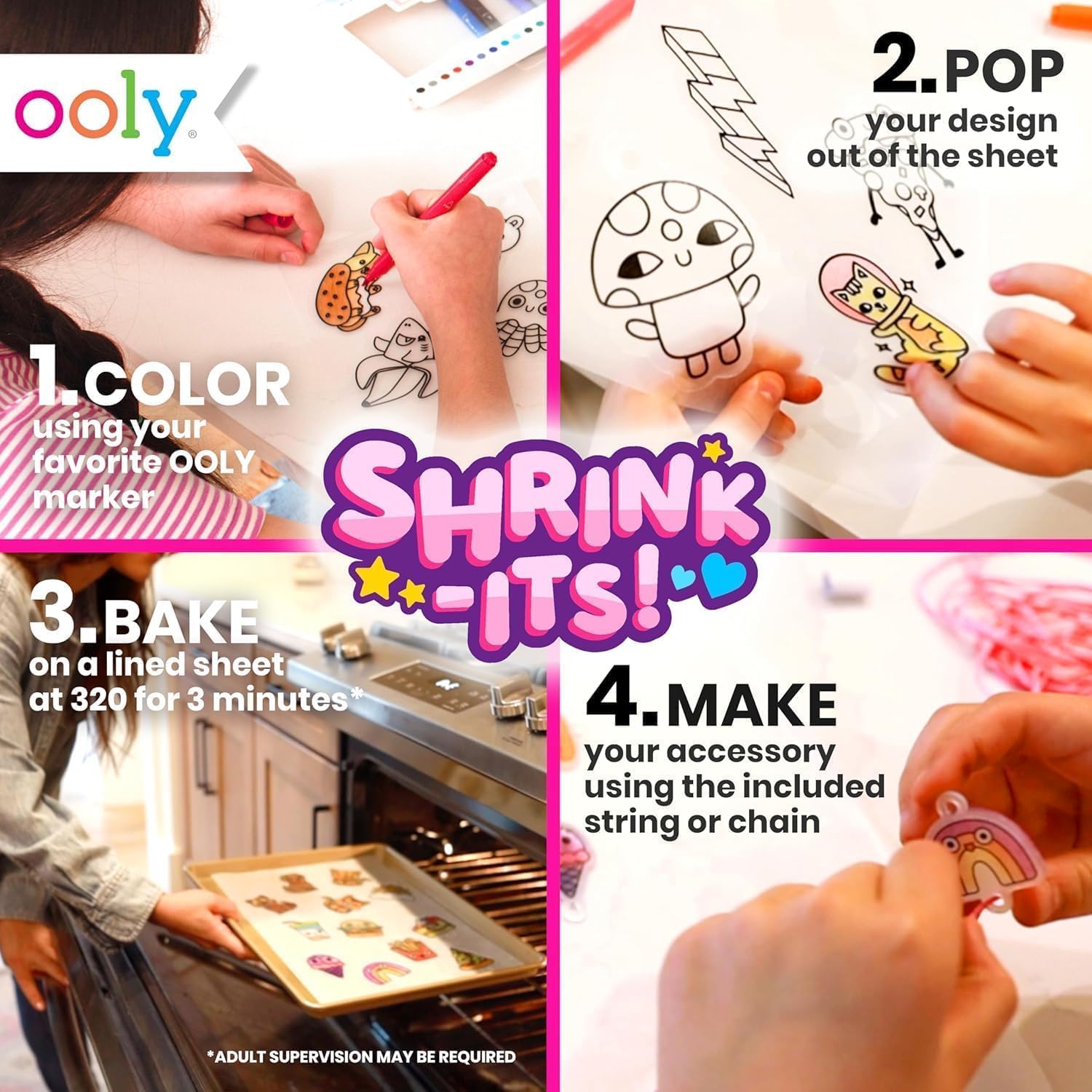Ooly Shrink-Its Deluxe DIY Shrink Art Kit – 73-Piece Complete Set