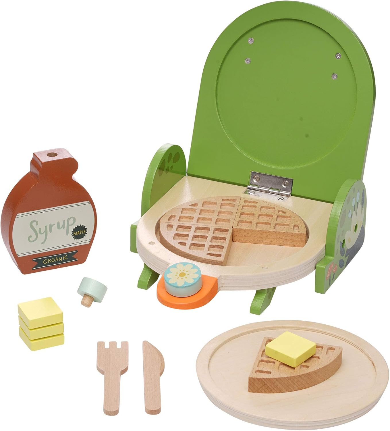 Manhattan Toys Ribbit Wood Waffle Maker Pretend Cooking Set