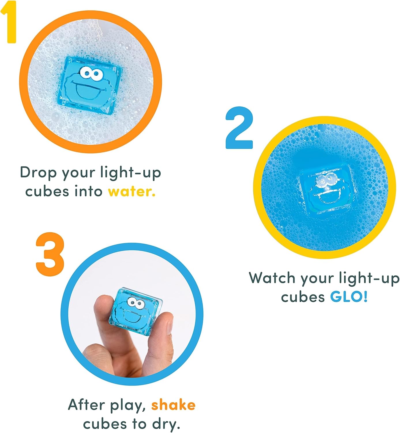 Glo Pals Licensed Light Up Cubes 4pk - Cookie Monster