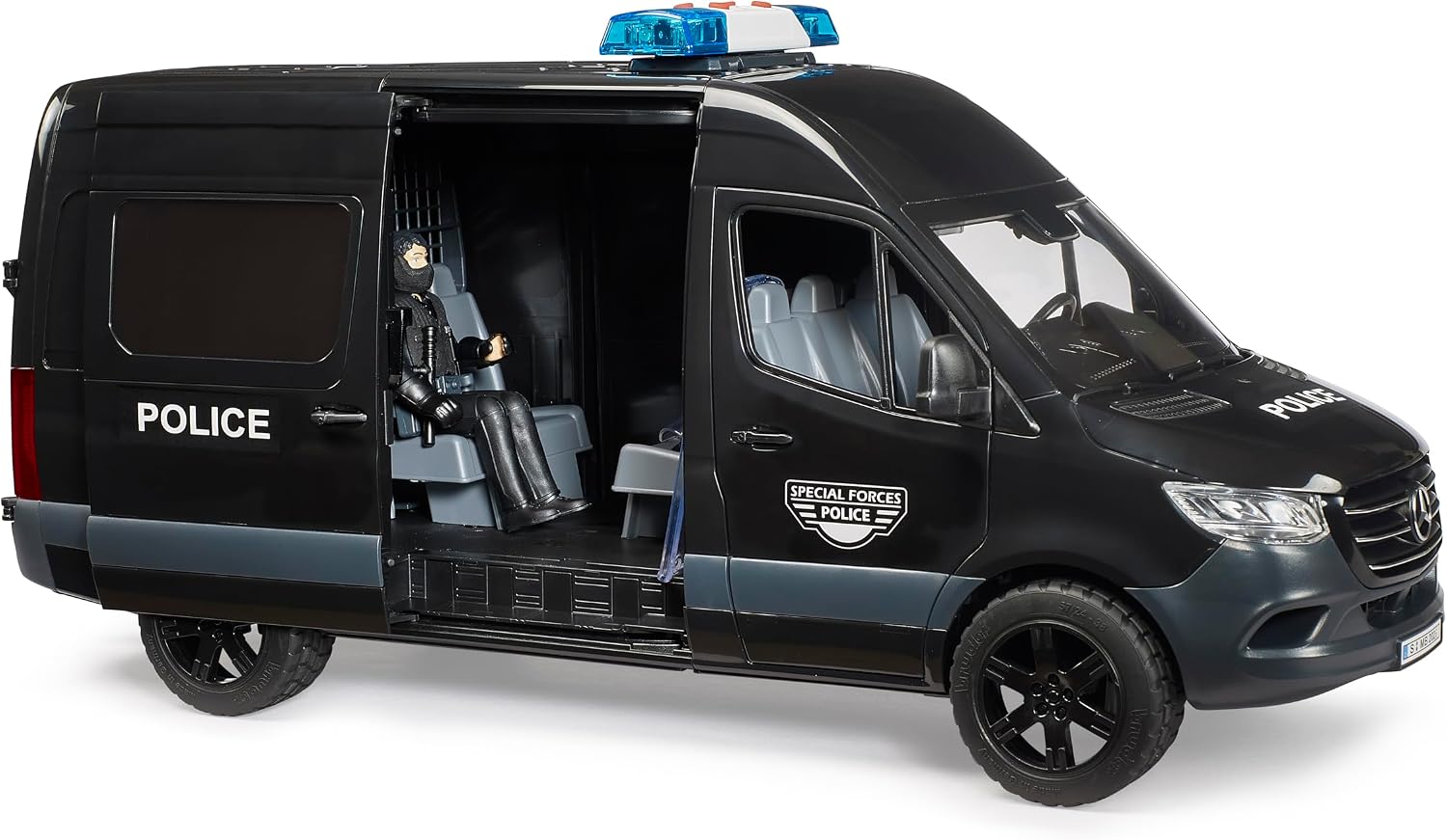 Bruder Mercedes-Benz Sprinter Police Special Forces Van – 1:16 with Figure, Detainee Cell & Equipment (Ages 4+)