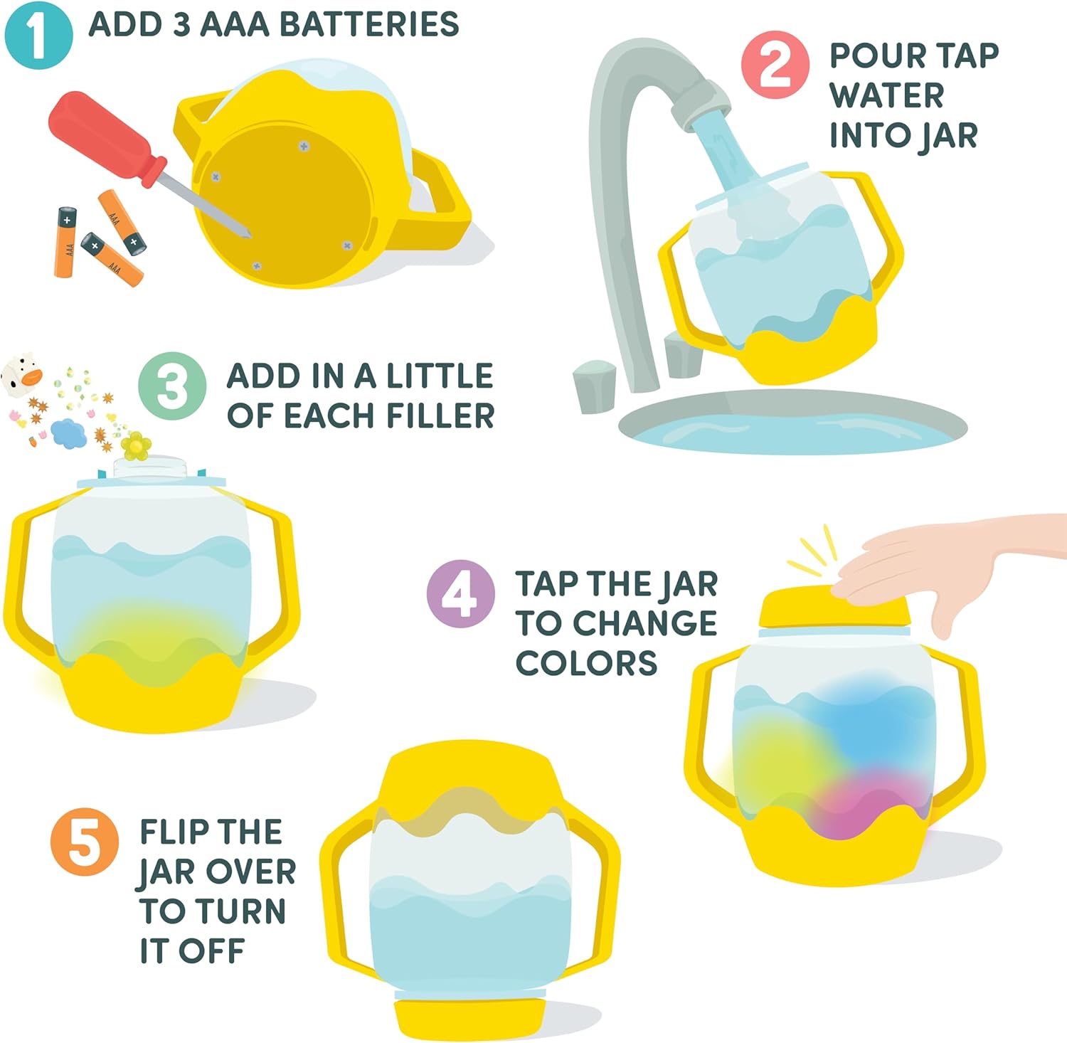 Glo Pals Sensory Play Jar - Yellow