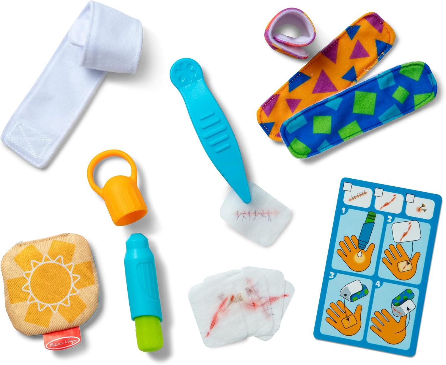 Melissa & Doug Boo-Boos & Bandages Reusable First Aid Pretend Play Set