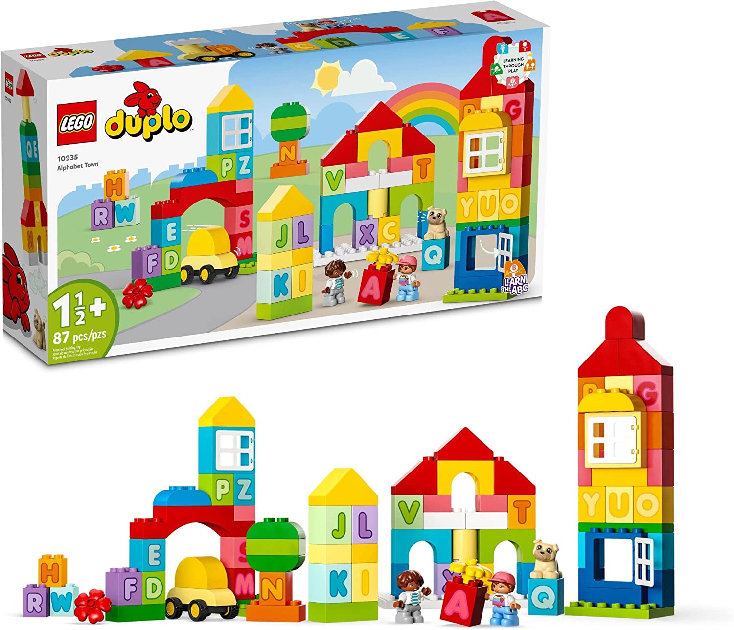 LEGO DUPLO Town Dream Playground 10991 Building Toy Set for Toddlers, Boys  and Girls, Hands-on STEM Learning About Letters and Numbers Through