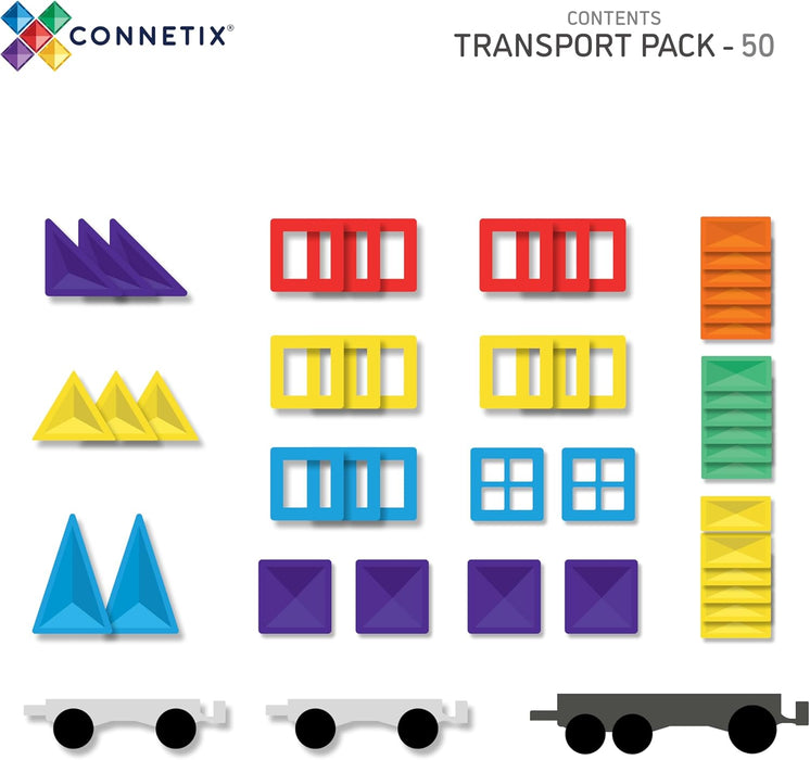 Connetix Rainbow Transport Pack (50 Pieces)