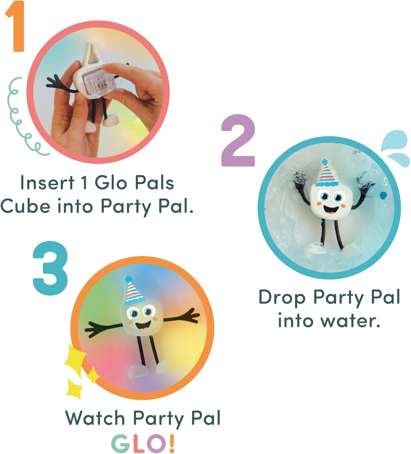Glo Pals Water Activated Bath Toy - Party Pal