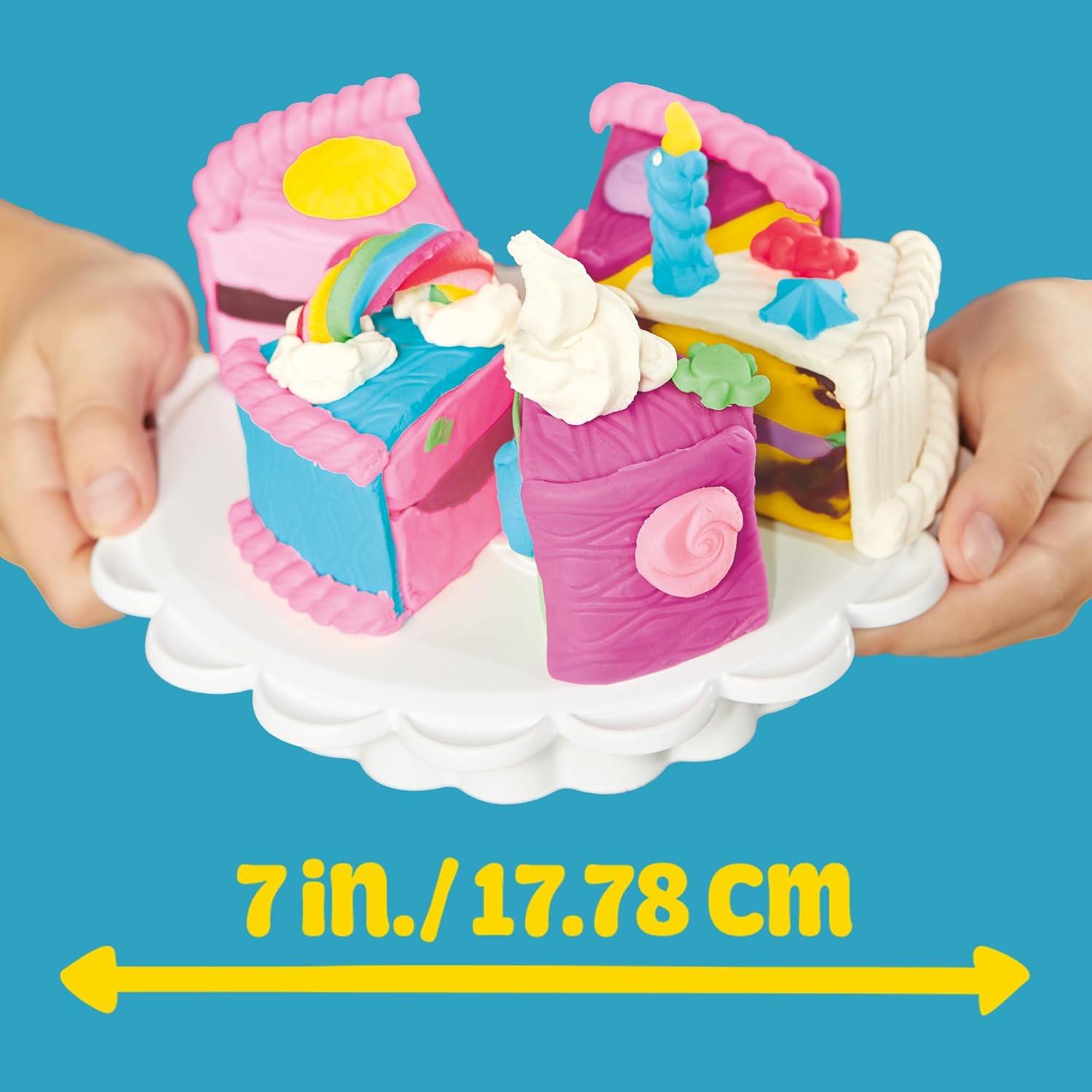 Play-Doh Super Slice Cake Playset – Toy Oven with Bell Sound, Frosting Roller & Cake Slice Moulds (Ages 3+)