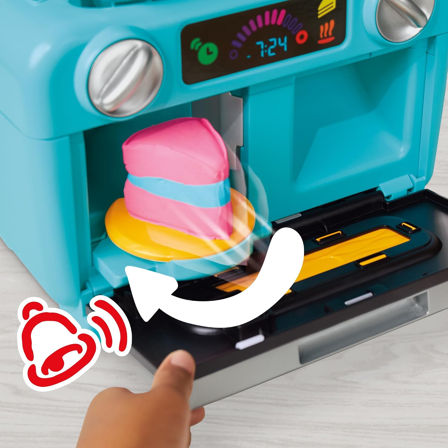 Play-Doh Super Slice Cake Playset – Toy Oven with Bell Sound, Frosting Roller & Cake Slice Moulds (Ages 3+)