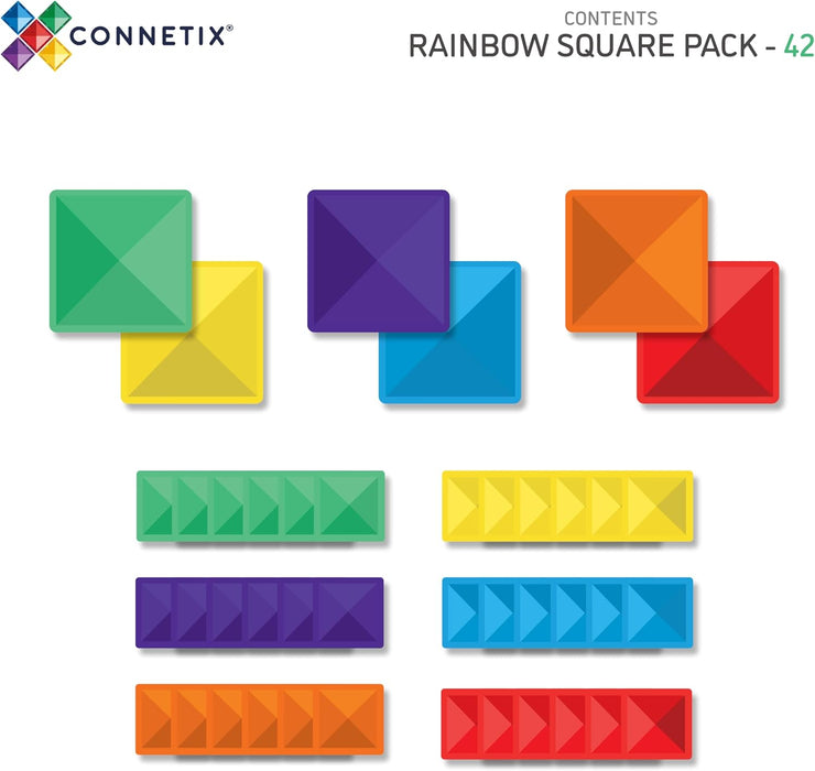 Connetix Rainbow Square Pack (42 Pieces)