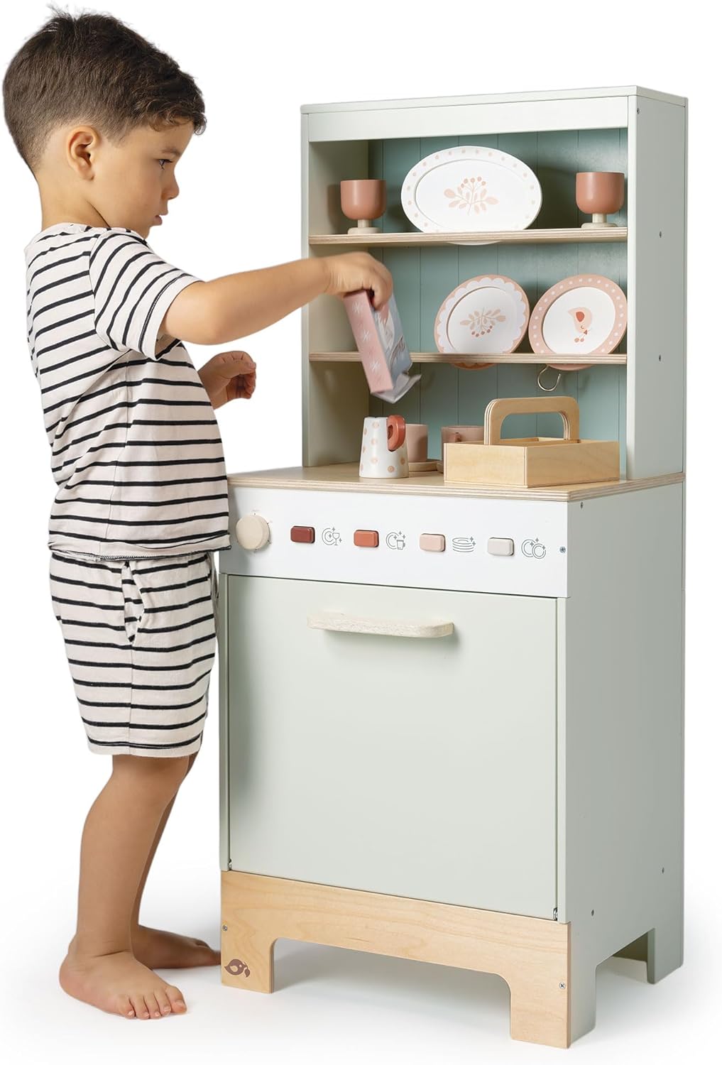 Tender Leaf Toys Kitchen Dresser & Dishwasher – Premium Wooden Play Kitchen Set