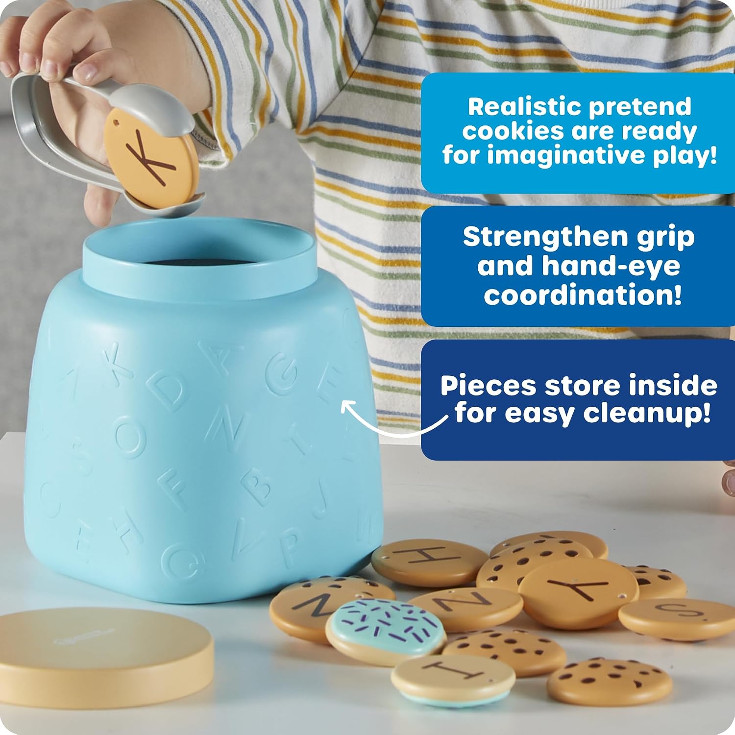 Learning Resources Alphabet Cookie Jar – Letter Recognition & Fine Motor Tongs Play Set (Ages 2+)