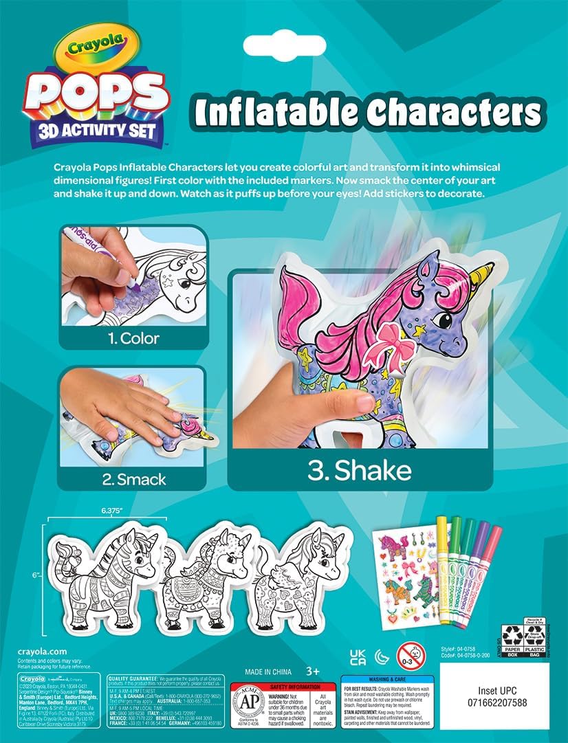 Crayola Pops 3D Activity Set Inflatable Characters - Unicorn