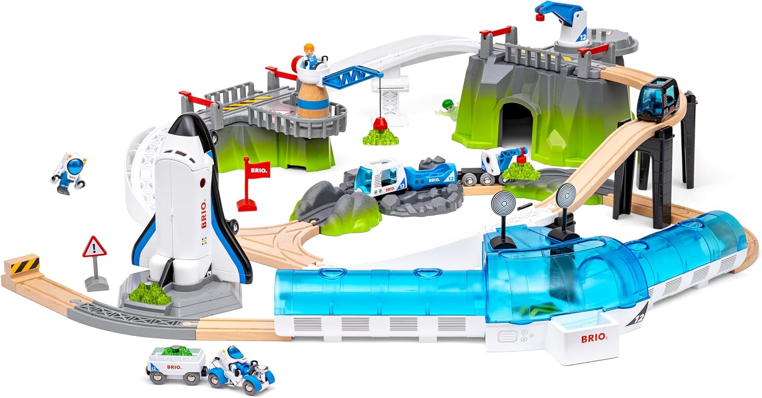BRIO World Space Deluxe Wooden Train Set – Ultimate Railway Playset (Ages 3+)