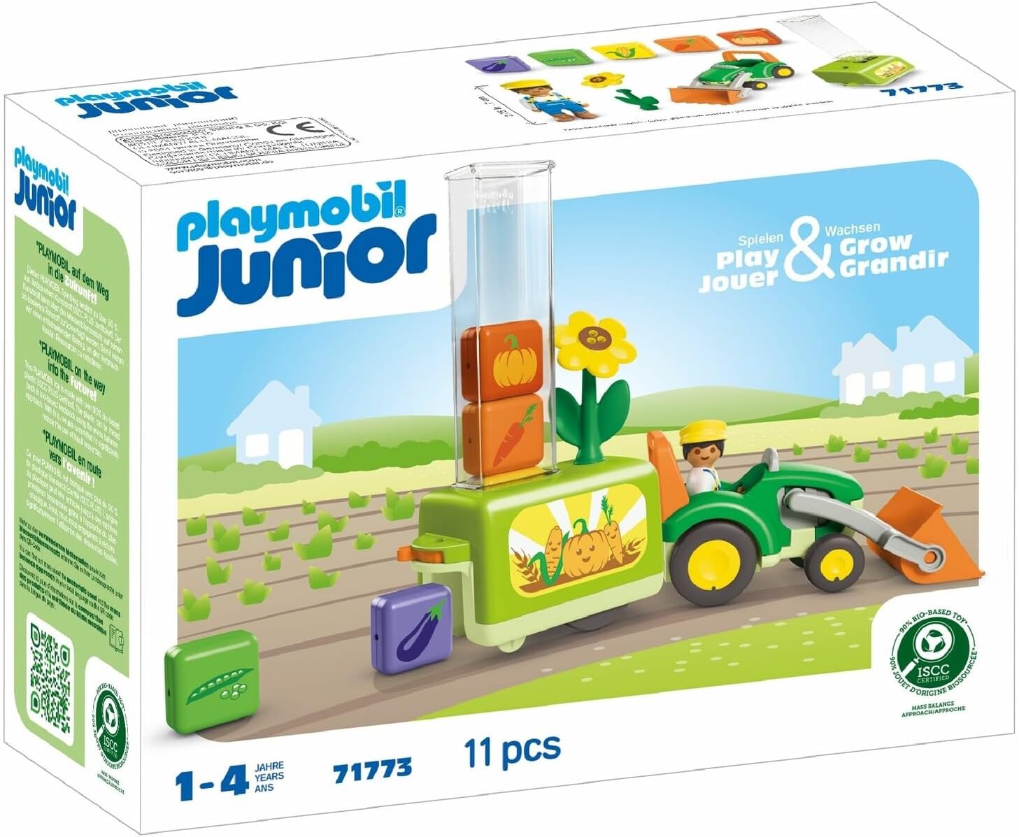 Playmobil JUNIOR: Tractor with Load and Drop Planter