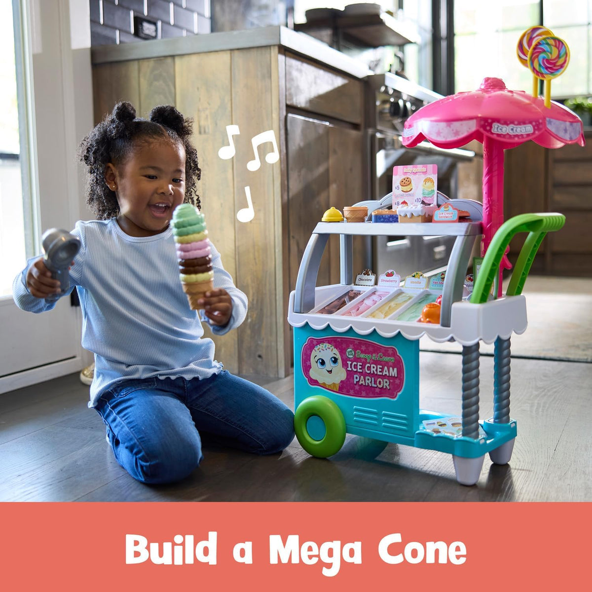 LeapFrog Scoop & Learn Ice Cream Parlor – 50+ Piece Interactive Ice Cream Cart with Magic Scooper, Play Money & Learning Games (Ages 3–6)