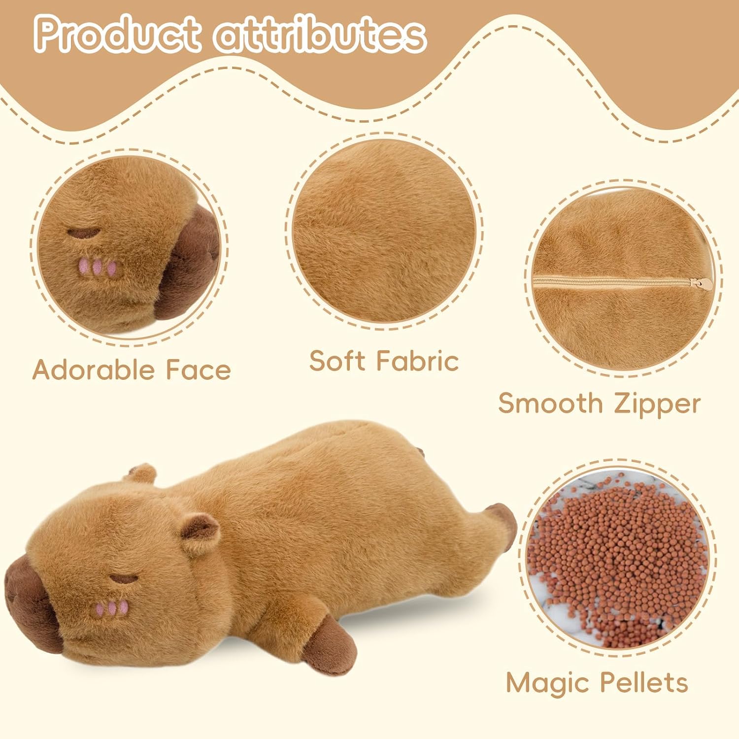 Hugimals Cam the Capybara – 4.5 lb Weighted Stuffed Animal (Ages 2+)