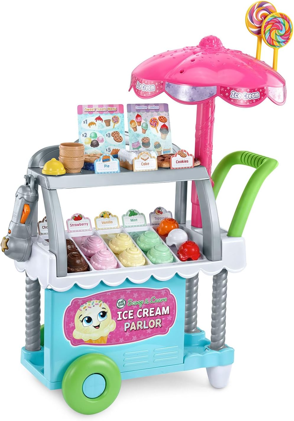 LeapFrog Scoop & Learn Ice Cream Parlor – 50+ Piece Interactive Ice Cream Cart with Magic Scooper, Play Money & Learning Games (Ages 3–6)