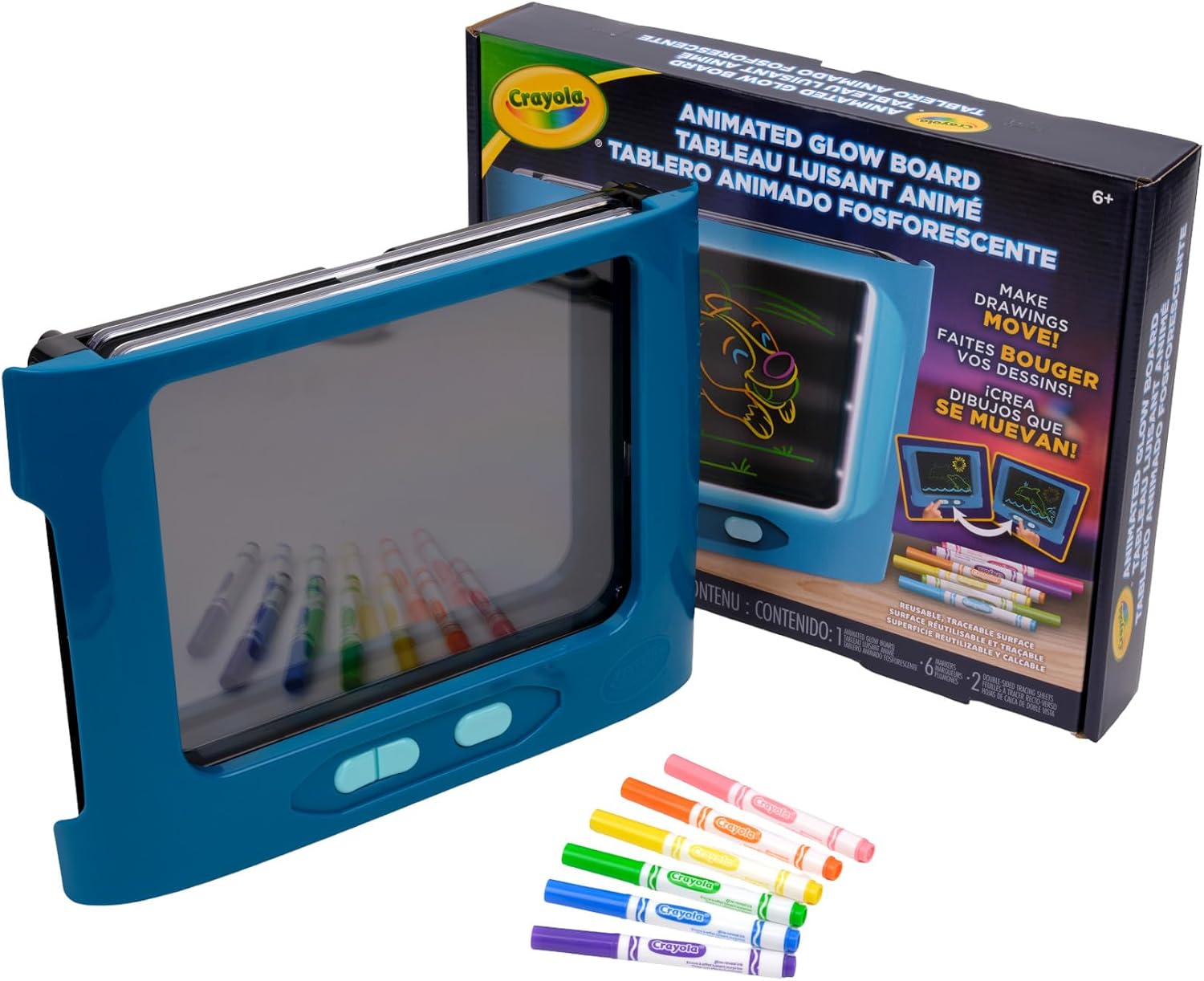 Crayola Animated Glow Board – Light-Up Drawing Tablet with Colour-Changing Art Display (Ages 6+)